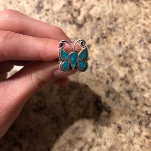 Beautiful Native American turquoise butterfly ring